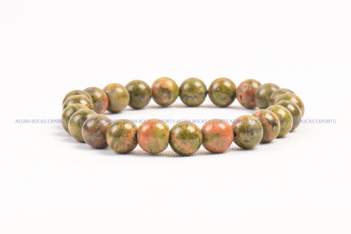 Unakite Bead Bracelet 8mm in India - Aeora Rocks - AEORA ROCKS INDIA - Healing Crystals superstore