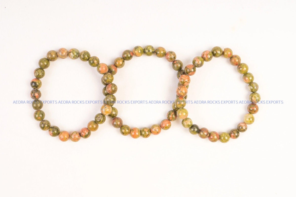 Unakite Bead Bracelet 8mm in India - Aeora Rocks - AEORA ROCKS INDIA - Healing Crystals superstore