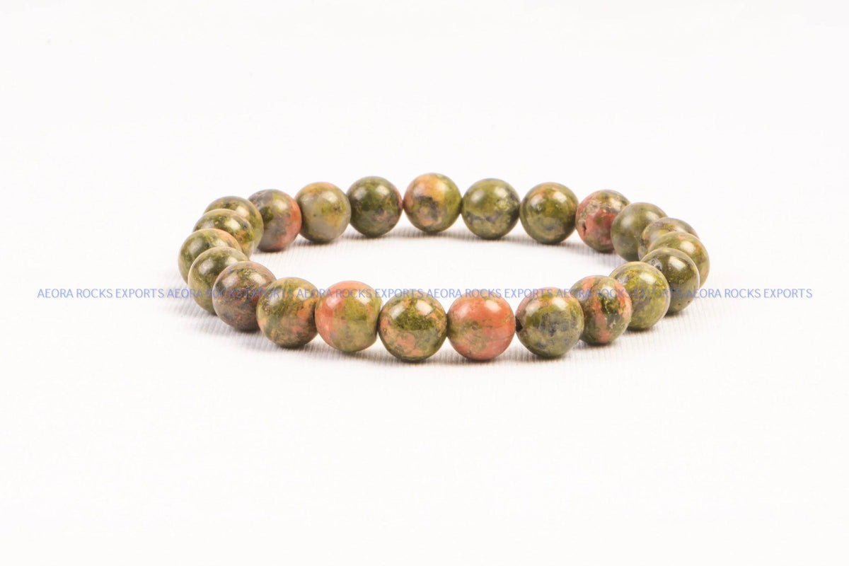 Unakite Bead Bracelet 8mm in India - Aeora Rocks - AEORA ROCKS INDIA - Healing Crystals superstore
