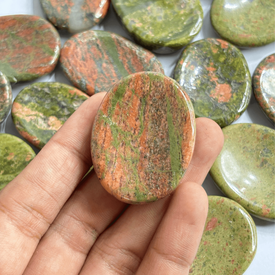 Unakite Worry Stone - AEORA ROCKS INDIA - Healing Crystals superstore