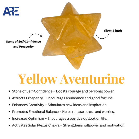 Yellow Aventurine Merkaba - AEORA ROCKS INDIA - Healing Crystals superstore