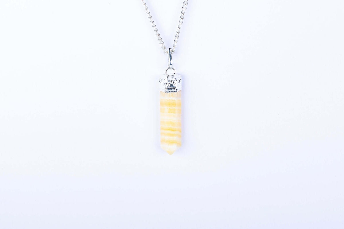 Yellow Calcite Single Point Pendant - AEORA ROCKS INDIA - Healing Crystals superstore