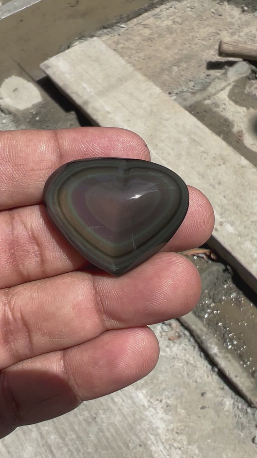 Rainbow Obsidian Heart -2