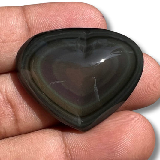 Rainbow Obsidian Heart -2