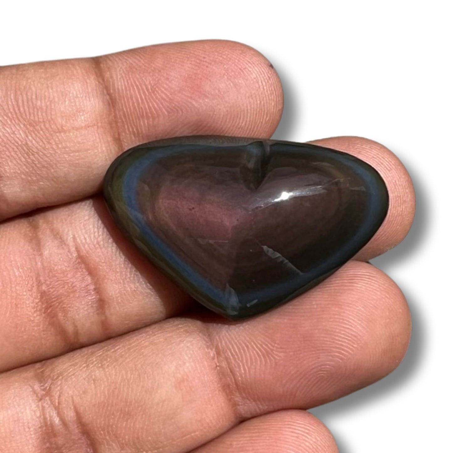 Rainbow Obsidian Heart -3