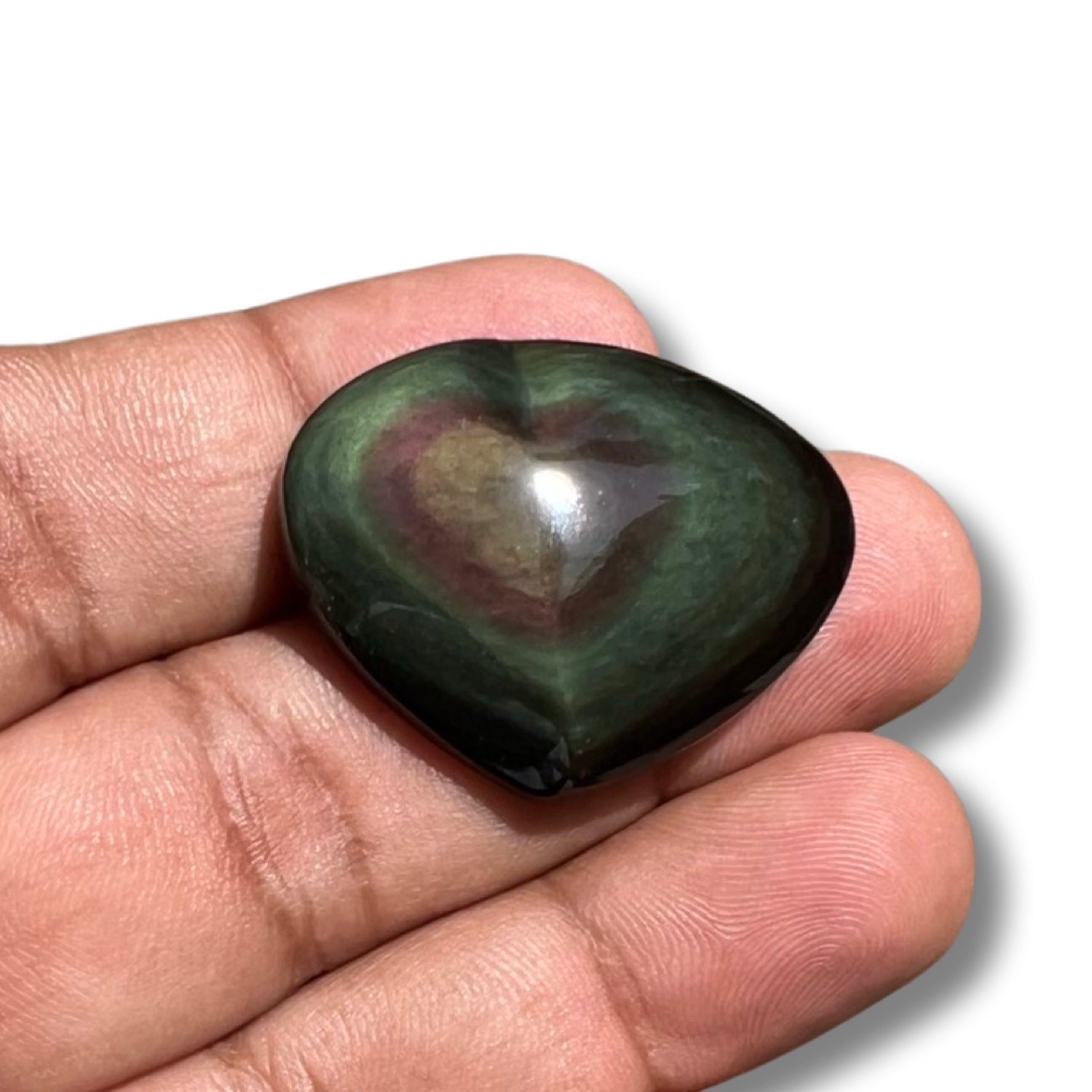 Rainbow Obsidian Heart -6