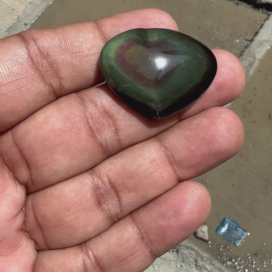 Rainbow Obsidian Heart -6