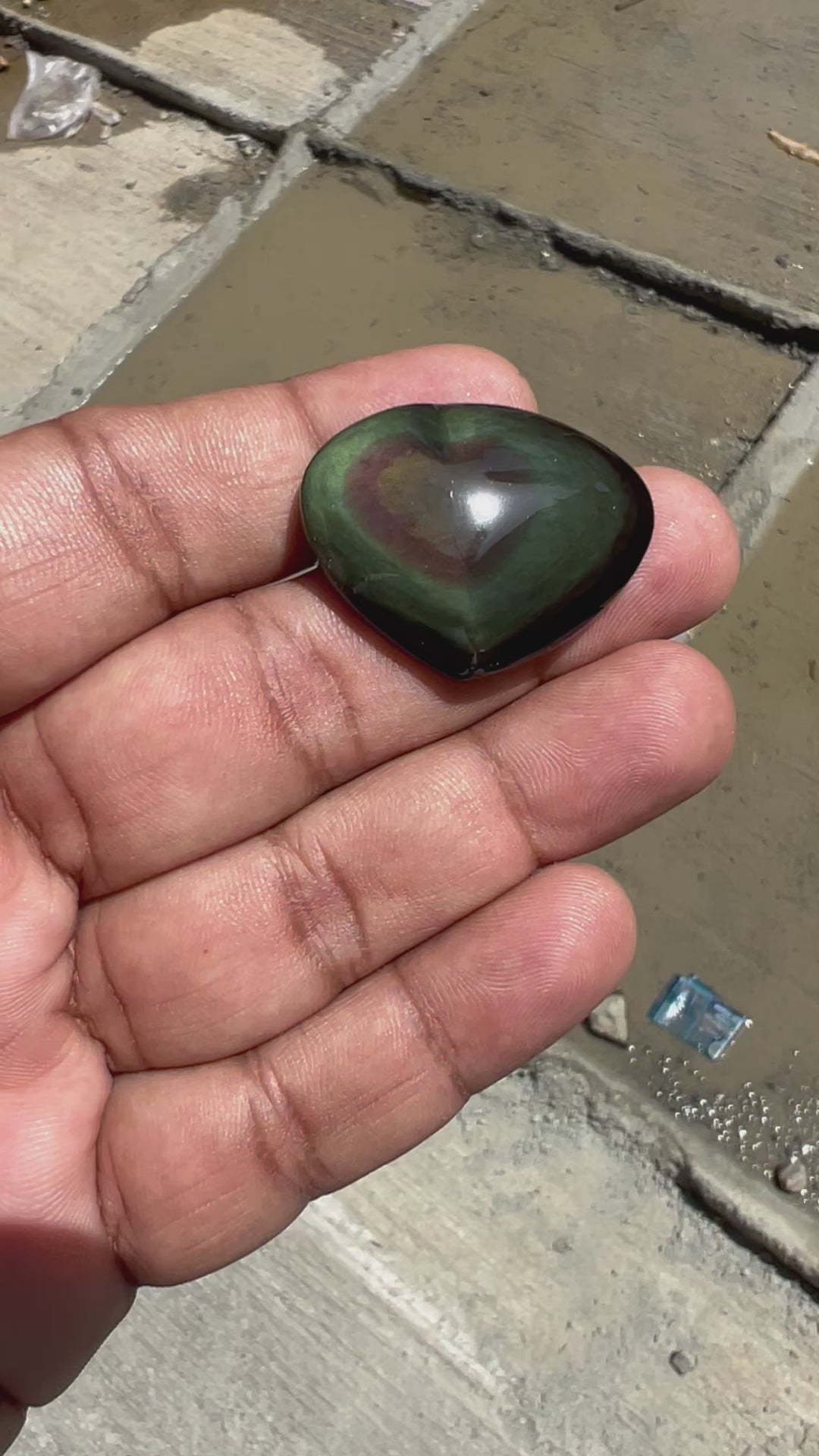 Rainbow Obsidian Heart -6