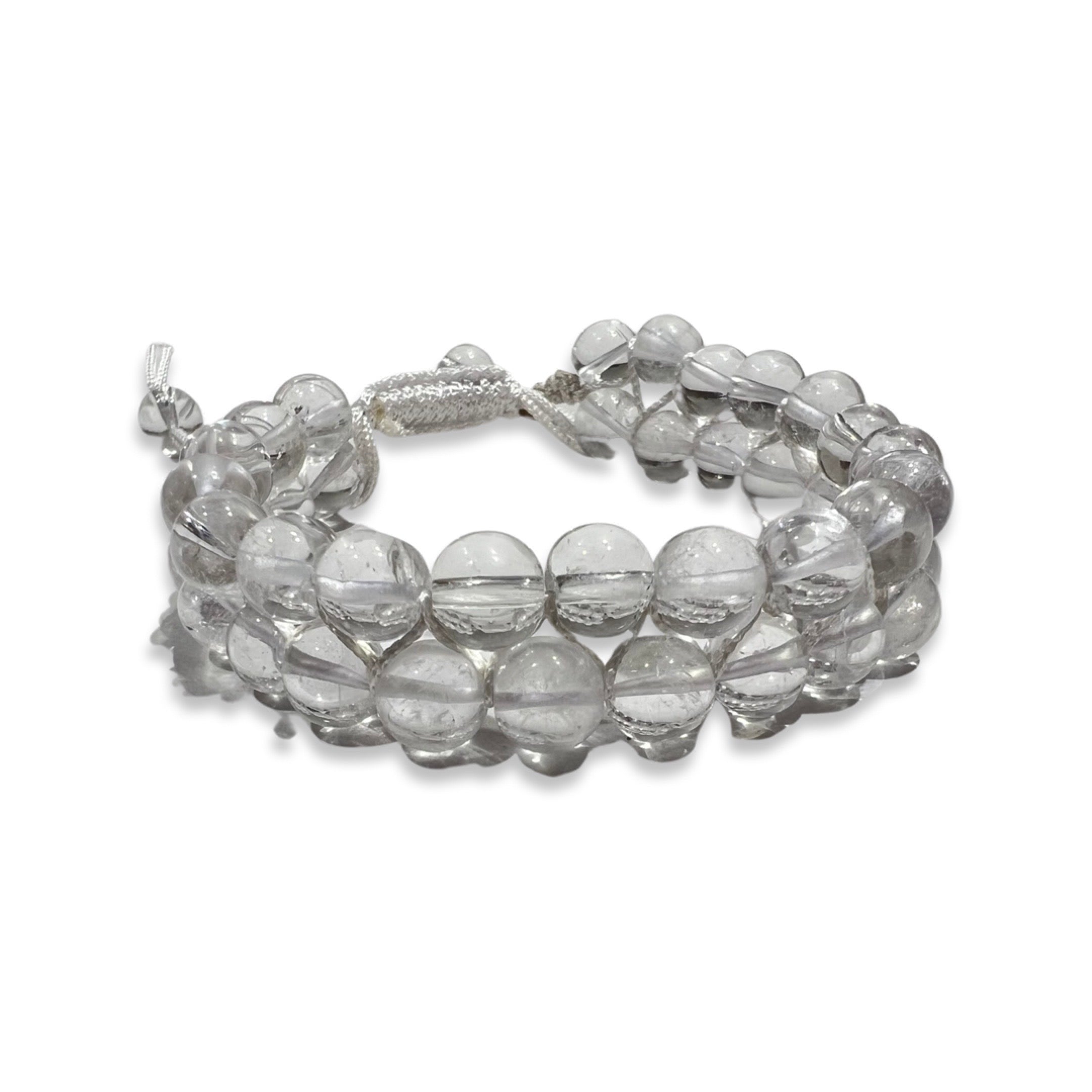 Rudraksha Sphatik (Crystal) beads combination bracelet in stretch elas —  Devshoppe
