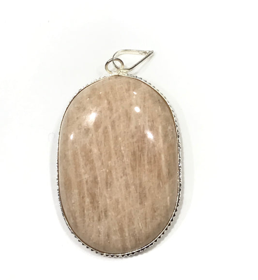 Peach Moonstone Oval Pendant