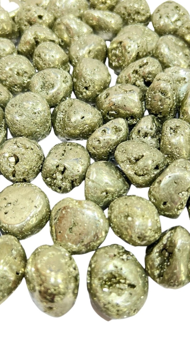 Pyrite with Druzy Tumbled Stones 100 grams pack