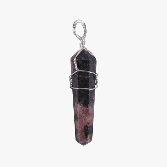 Rhodonite Vogal Wire Wrapped Pendant