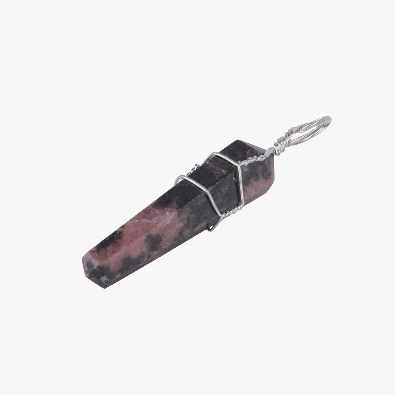 Rhodonite Vogal Wire Wrapped Pendant