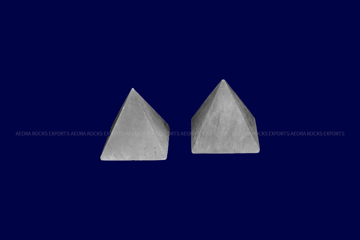 Natural Selenite Pyramid in India - Aeora Rocks - AEORA ROCKS INDIA - Healing Crystals superstore