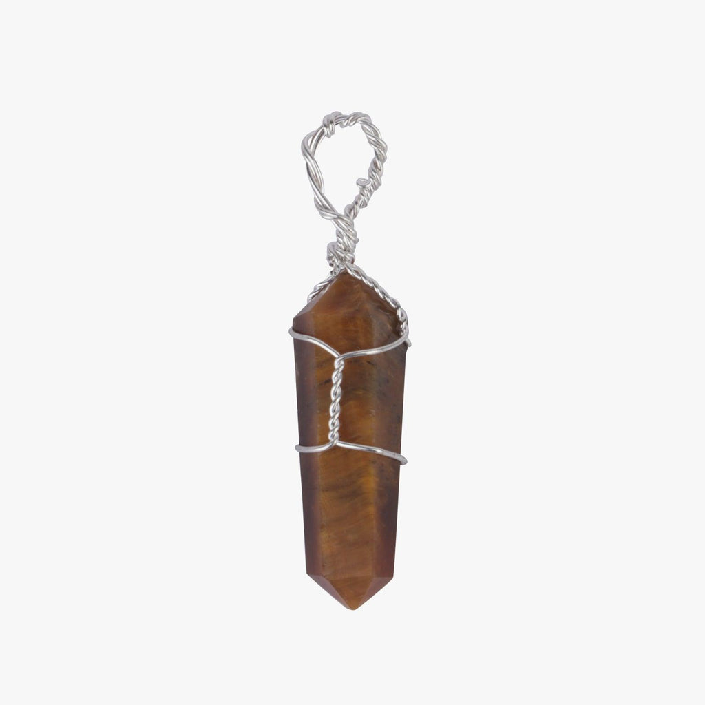 Tiger Eye Vogal Wire Wrapped Pendant - AEORA ROCKS INDIA - Healing Crystals superstore