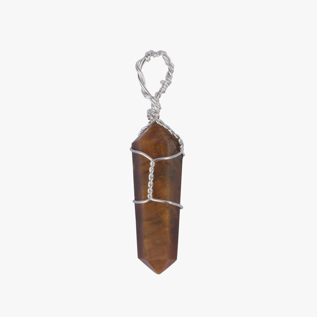 Tiger Eye Vogal Wire Wrapped Pendant - AEORA ROCKS INDIA - Healing Crystals superstore
